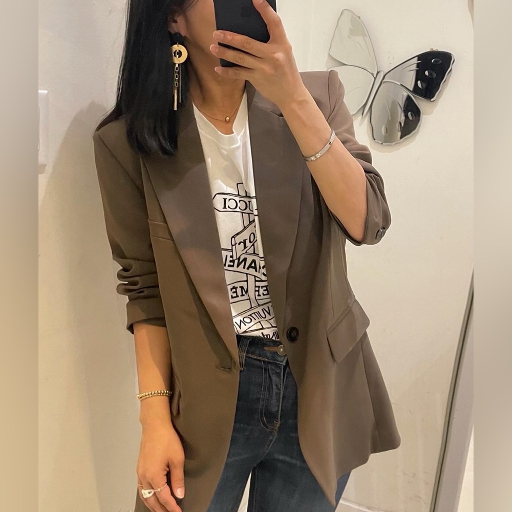 NWT Carra oversized brown jacket blazer